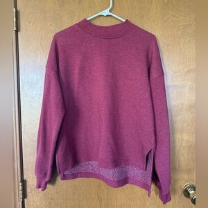 Women's Red Relaxed Lounge Sweater